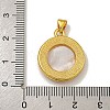 Rack Plating Brass Micro Pave Clear Cubic Zirconia Flat Round Pendants LS-KK-U025-10G-09-3
