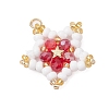 Glass Seed Beaded Star Pendants PALLOY-MZ00541-03-3