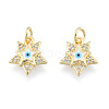 Brass Micro Pave Clear Cubic Zirconia Charms KK-N227-107D-3