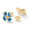 Brass Enamel Stud Earrings EJEW-H125-14C-G-2