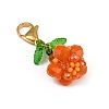 2Pcs Halloween Theme Pumpkin Glass Seed Beads Pendant Decorations HJEW-MZ00283-6