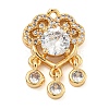 Brass Micro Pave Clear Cubic Zirconia Pendants LS-ZIRC-U003-01G-08-1