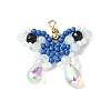 Beaded Butterfly Charms PALLOY-MZ00430-05-1