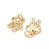 Brass Micro Pave Clear Cubic Zirconia Pendants KK-P339-19G-2