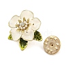 Alloy Crystal Rhinestone & Plastic Pearl Flower Brooch for Women JEWB-M045-02LG-3