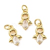 Brass with Cubic Zirconia Pendants KK-K341-06G-1