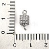 Brass Micro Pave Cubic Zirconia Cube Links Connector Charms KK-A230-04P-3