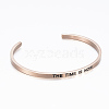 304 Stainless Steel Inspirational Cuff Bangles BJEW-K173-12-3