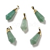 Natural Green Aventurine Pointed Pendants G-P474-02G-04-1