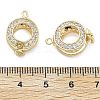 Brass with Clear Cubic Zirconia Fold Over Clasps KK-Z080-11G-3