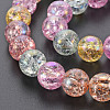 Electroplate Crackle Glass Bead Strands GLAA-S192-C-009B-3