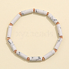 Column Natural Howlite Beads Stretch Bracelets for Women Men TJ6393-1-1