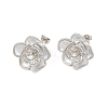 Brass Micro Pave Cubic Zirconia Stud Earring Findings CU-CBAA5EE-04P-02-1