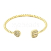 Brass Micro Pave Cubic Zirconia Cuff Bangles BJEW-E095-04G-1