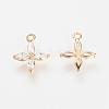 Real 18K Gold Plated Brass Cubic Zirconia Charms KK-R037-157G-1