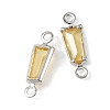SHEGRACE Brass Pave Cubic Zirconia Trapezoid Connector Charms XGRQ2O984-444C-P-2