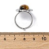 Oval Natural Tiger Eye Finger Rings RJEW-M063-01P-13-5