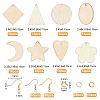  DIY Wood Dangle Earring Making Kits DIY-NB0005-50-5