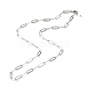 304 Stainless Steel Paperclip Chains Necklace NJEW-JN03593-02-3