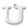 304 Stainless Steel Letter Pendant Rhinestone Settings X-STAS-J028-01U-2