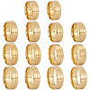 14Pcs 7 Styles Stainless Steel Grooved Finger Ring Settings STAS-SC0010-65G-1