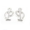 Silver Color Plated Alloy Letter Pendants PALLOY-J718-01S-P-1