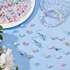 160Pcs 10 Colors Duotone Spray Painted Crackle Acrylic Beads OACR-DC0001-43-4