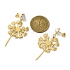 201 Stainless Steel Dandelion Dangle Stud Earrings with Brass Pins EJEW-TA00387-3