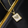 Brass Micro Pave Clear Cubic Zirconia Pendant Necklaces NJEW-C071-05C-G-2