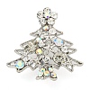 Christmas Tree Theme Zinc Alloy with Rhinestone Brooches JEWB-B018-02AS-04-1