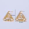 Spiral Triangle Brass Stud Earrings VE1726-4