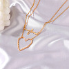 Double Layer Alloy ECG & Heart Pendant Necklaces for Women WGD710A-01-3