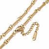 Ion Plating(IP) 304 Stainless Steel Twist Bar Link Chain Necklace for Women NJEW-E081-05G-2