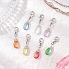 Wire Wrapped Glass Teardrop Pendant Decorations HJEW-JM02974-01-2