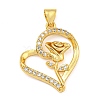 Rack Plating Brass Micro Pave Cubic Zirconia Pendants KK-Z063-03G-1