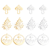 DICOSMETIC 12Pcs 6 Style 201 Stainless Steel Pendants STAS-DC0006-27-1