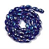 Transparent Electroplate Glass Beads Strands EGLA-N013-T8mm-B07-2