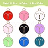 72Pcs 9 Colors Alloy Enamel Pendants ENAM-SZ0001-79A-01-3