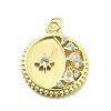 Rack Plating Brass Micro Pave Cubic Zirconia Pendants KK-D359-24G-1