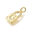 Rack Plating Brass Micro Pave Cubic Zirconia Pendants KK-M296-18G-2