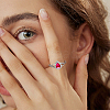 1Pc Teardrop Adjustable 925 Sterling Silver Rhinestone Finger Ring Components STER-BC0003-65-5