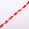 Handmade Round Glass Beads Chains for Necklaces Bracelets Making AJEW-JB00057-06-1