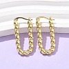 Brass Twist Rectangle Hoop Earrings for Women EJEW-L297-01B-G-1
