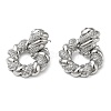 Twist Ring Clear Cubic Zirconia Stud Dangle Earrings EJEW-G373-03P-1