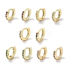 Brass Pave Cubic Zirconia Hoop Earrings for Women EJEW-L269-134G-1