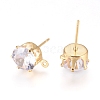 Brass Stud Earring Findings KK-L199-A01-G-2