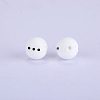 Christmas Printed Round with Snowman Pattern Silicone Focal Beads SI-JX0056A-119-1