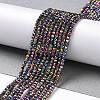 Electroplate Glass Beads Strands GLAA-H021-01A-FP13-3