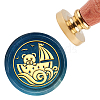 Brass Wax Seal Stamp with Handle AJEW-WH0184-0210-1