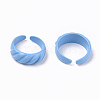 Spray Painted Alloy Cuff Rings RJEW-T011-33E-RS-2